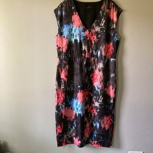 J. Crew Watercolor Dress size 12 V neck
